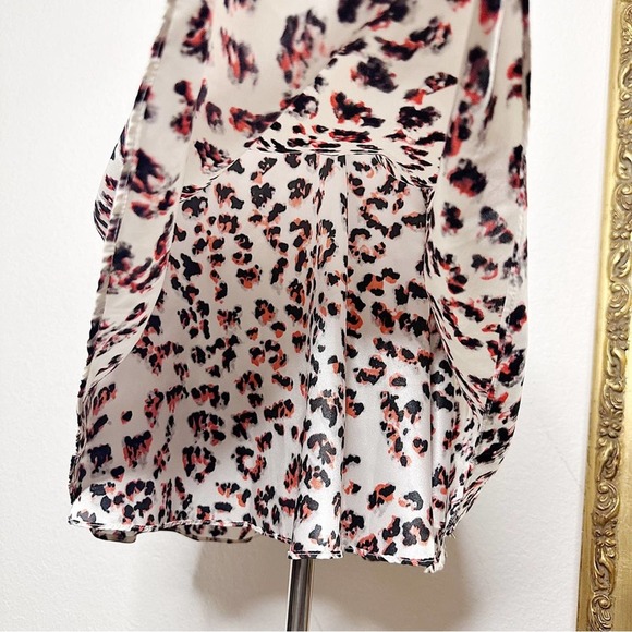 Parker Roland Leopard Animal Print Silk Fit & Flare Piped Dress Size Medium - Picture 7 of 12